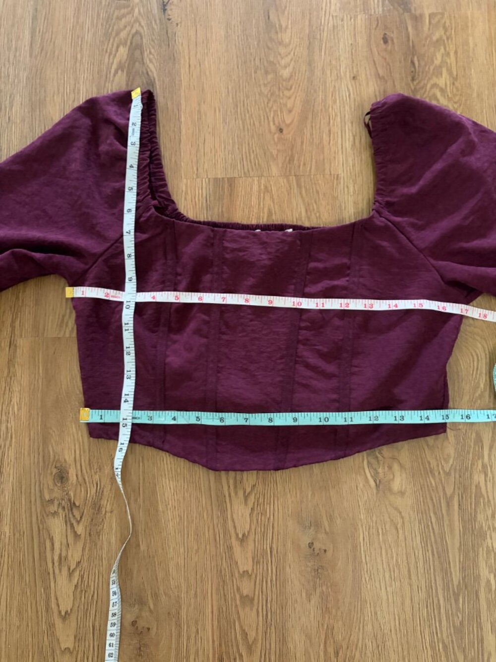 Kirious LA Corset Style Crop Top – Burgundy Wine – Juniors XL - Picture 6 of 7